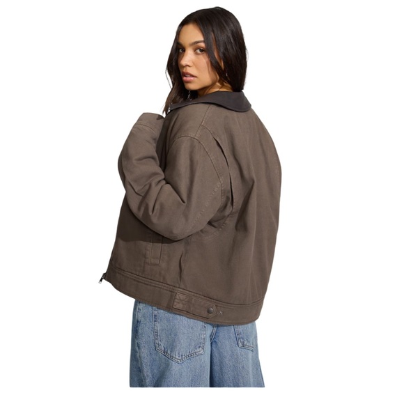 Garage Jackets & Blazers - Garage Zip Front Twill Worker Jacket Brown NWT Size S